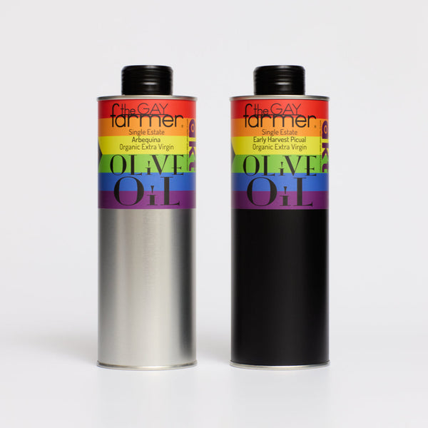 TGF X AKT Set Early Harvest Picual October 2024 Organic Extra Virgin Olive Oil 500ml & Arbequina Organic Extra Virgin Olive Oil Oct/Nov 2024 Harvest 500 ml. Proudly Supporting AKT with £1 from every can purchased.
